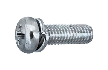 鉄(+) ナベ頭セムス小ねじ P＝2(ペラウス・薄板用 (バネ座組込)